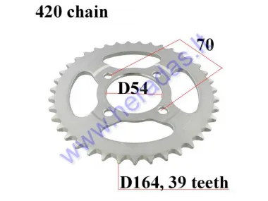 Rear sprocket for motorcycle D164 39 teeth 420 chain