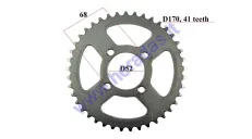 Žvaigždutė galinė motociklo D170 41 dant 420 grandinė D52 vidus