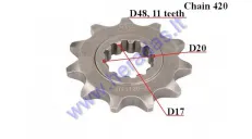 FRONT SPROCKET 11 TEETH 420 CHAIN  Minarelli AM6