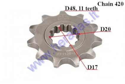 FRONT SPROCKET 11 TEETH 420 CHAIN  Minarelli AM6