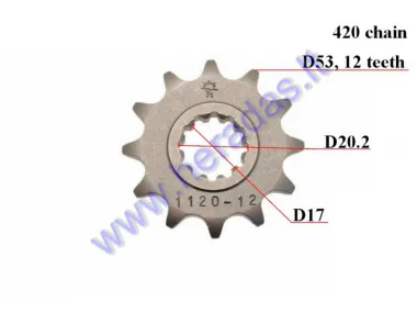 FRONT SPROCKET 12TEETH 420 chain Minarelli AM6