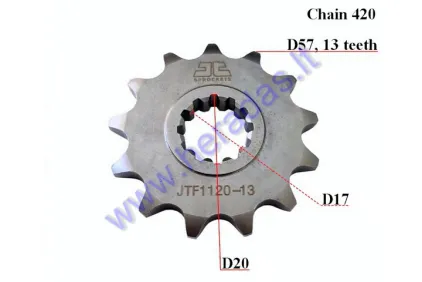 FRONT SPROCKET 13 TEETH 420 CHAIN Minarelli AM6