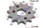FRONT SPROCKET 13 teeth, 428 chain, D in 20, D out 56