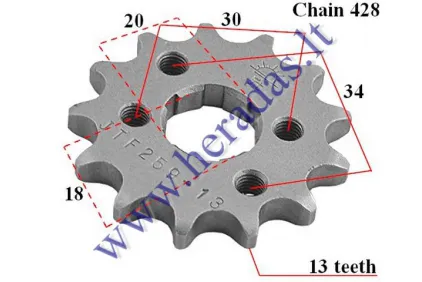 FRONT SPROCKET 13 teeth, 428 chain, D in 20, D out 56