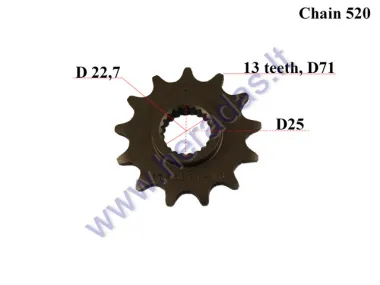 FRONT SPROCKET 13 TEETH, 520 CHAIN