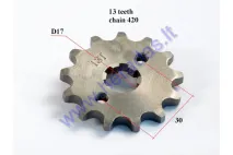 Front sprocket 13 teeth outer D56 inner D17 chain 7.7 for ATV quad bike