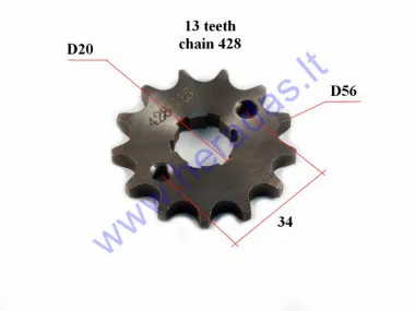 Front sprocket 13 teeth outer D56 inner D20 chain 428 for ATV quad bike