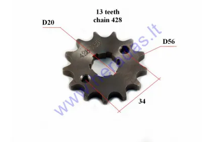 Front sprocket 13 teeth outer D56 inner D20 chain 428 for ATV quad bike