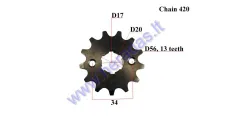 Žvaigždutė priekinė 13dant Diš56Dve20 gr7.7 ATV keturračio motociklo 420-13