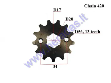 Žvaigždutė priekinė 13dant Diš56Dve20 gr7.7 ATV keturračio motociklo 420-13