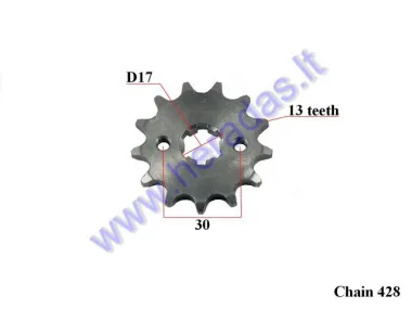 Front sprocket 13 teeth outer D57 inner D17 chain 8.6 for ATV quad bike