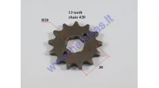 Front sprocket 13 teeth outer D57 inner D20 chain 7.7 for ATV quad bike