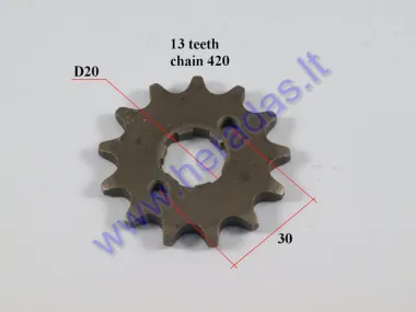 Front sprocket 13 teeth outer D57 inner D20 chain 7.7 for ATV quad bike