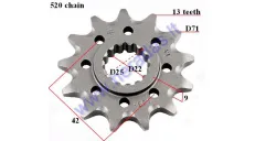 FRONT SPROCKET 13 TEETH 520 CHAIN TYPE  KTM EXC 525,530