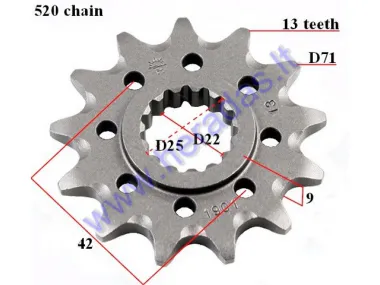 FRONT SPROCKET 13 TEETH 520 CHAIN TYPE  KTM EXC 525,530