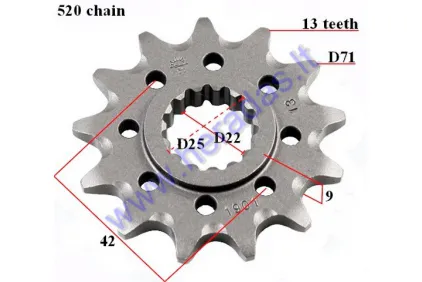 FRONT SPROCKET 13 TEETH 520 CHAIN TYPE  KTM EXC 525,530