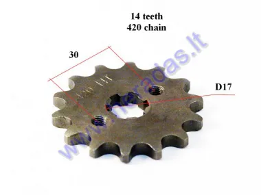 Front sprocket 14 teeth outer D61 inner D17 chain 7.7 T420 for ATV quad bike