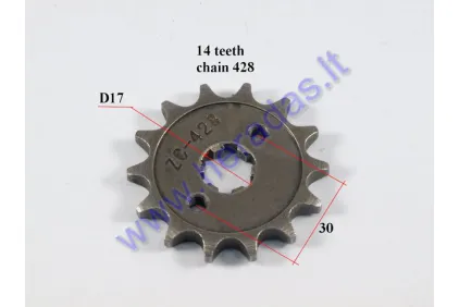 Front sprocket 14 teeth outerD64innerD17 chain8.6 for ATV quad bike