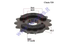 FRONT SPROCKET 15 teeth with damper 520 chain Aprilia Pegaso, Suzuki GSX-R, Honda NX,SLR Yamaha MT,XT