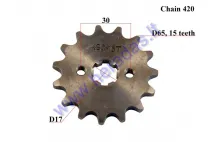 Front sprocket 15 teeth outerD64innerD17 chain7.7 CB for ATV quad bike