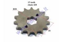 Front sprocket 15 teeth outerD64innerD20 chain8.6 for ATV quad bike