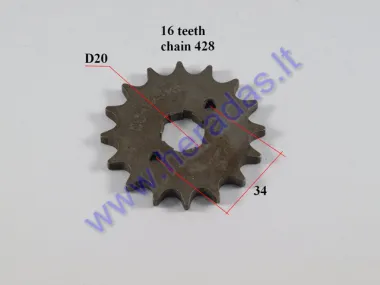 Žvaigždutė priekinė 16dant Diš70 Dve20 ATV keturračio motociklo 428-16