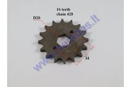 Žvaigždutė priekinė 16dant Diš70 Dve20 ATV keturračio motociklo 428-16