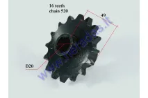 Front sprocket 16 teeth outerD89innerD20 chain530 for ATV quad bike