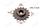 Front sprocket 17teeth D46 D11/14 for ATV quad bike T8F POCKET CROSS