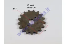 Front sprocket 17 teeth outerD73innerD17 chain7.7 for ATV quad bike