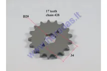 Front sprocket 17 teeth outerD73innerD20 chain8.6 for ATV quad bike