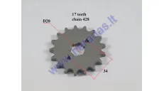 Žvaigždutė priekinė 17dant Diš73Dve20 gr8.6 ATV keturračio motociklo DB50PRO