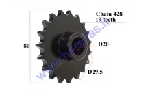 Front sprocket 19 teeth outerD80innerD20 chain428 for ATV GY6 200engine