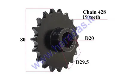 Žvaigždutė priekinė 19dan.Diš80 Dve20 GR428  ATV keturračio GY6 200varikliui