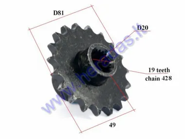 Žvaigždutė priekinė 19dant Diš81Dve20 gr428 ATV keturračio motociklo