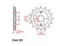 FRONT SPROCKET 12 TEETH 520 CHAIN DOut66.5  Din 20 fit to MOTOLAND MTL250