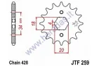 FRONT SPROCKET D out73, Din 20, 428 chain, 17 teeth