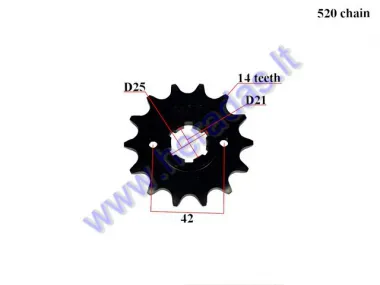 Front sprocket SUNSTAR 14 teeth 520 chain