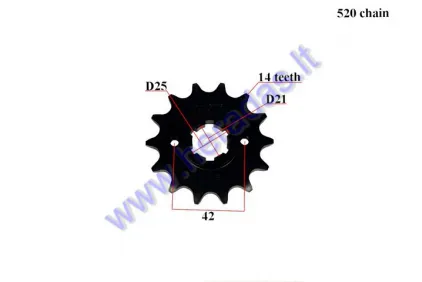 Front sprocket SUNSTAR 14 teeth 520 chain