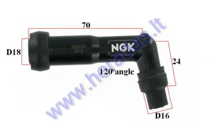 Spark plug cap (bent/bend) NGK 8062 XB05F